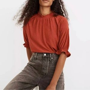 Madewell Clipdot Ruffle Top XXL